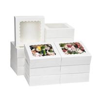 Caixas Brancas Para Doces Com Janela Para Donuts, Chocolates, Morangos, Doces, Tortas, Festa De Caixas Brancas Para Doces Com Janela Para Donuts, Chocolates, Morangos, Doces, Tortas, Festa De