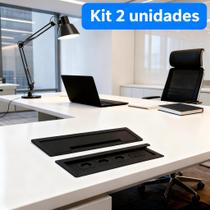 Caixas Com 3 Tomadas Para Embutir Em Aço Inox Preto Kit Com 2 Unidades Caixas Com 3 Tomadas Para Embutir Em Aço Inox Preto Kit Com 2 Unidades