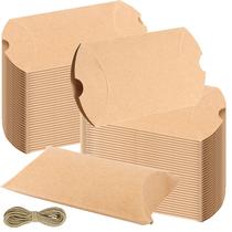 Caixas de almofadas SEUNMUK, pacote 150, 13 x 9 cm, papel kraft com cordéis