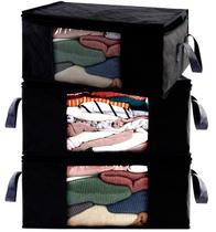 Caixas de armazenamento ABO Gear Closet Organizers, pacote com 3 peças, pretas Caixas de armazenamento ABO Gear Closet Organizers, pacote com 3 peças, pretas