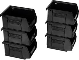 Caixas de armazenamento Akro-Mils 30210 AKRobins Plastic, pacote com 6 unidades, pretas