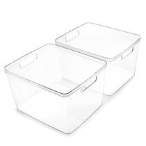 Caixas de armazenamento BINO THE LUCID COLLECTION grandes, pacote com 2 unidades transparentes Caixas de armazenamento BINO THE LUCID COLLECTION grandes, pacote com 2 unidades transparentes