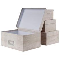 Caixas de armazenamento Briful Photo Boxes Storage 4 Set com tampas