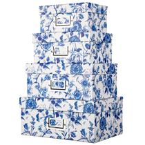 Caixas de armazenamento Briful Porcelain Style, conjunto de 4 com tampas