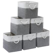 Caixas de armazenamento Cube MidmmVick 28x28x28cm, pacote com 6, branco e cinza Caixas de armazenamento Cube MidmmVick 28x28x28cm, pacote com 6, branco e cinza