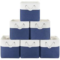Caixas de armazenamento Cube Patvingot 28x28x28cm, pacote com 6 (brancas e azuis)