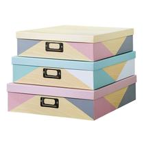 Caixas de armazenamento de papelão decorativas SLPR, conjunto de 3 com tampas