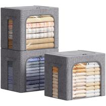 Caixas de armazenamento de roupas Lifewit com estrutura de metal, 40L, pacote com 3