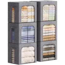 Caixas de armazenamento de roupas Lifewit com estrutura de metal, 40L, pacote com 6