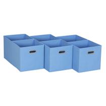 Caixas de armazenamento de tecido, Household Essentials, azul claro, pacote com 6 Caixas de armazenamento de tecido, Household Essentials, azul claro, pacote com 6