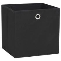 Caixas de armazenamento de tecido não tecido vidaXL 10 peças pretas 11x11x11cm Caixas de armazenamento de tecido não tecido vidaXL 10 peças pretas 11x11x11cm