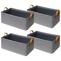 Caixas de armazenamento de tecido para armário SNWDN Grey 38x26x19cm - pacote com 4 Caixas de armazenamento de tecido para armário SNWDN Grey 38x26x19cm - pacote com 4