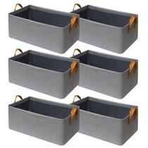 Caixas de armazenamento de tecidos para armário SNWDN, pacote com 6, cinza, 38x26x19cm Caixas de armazenamento de tecidos para armário SNWDN, pacote com 6, cinza, 38x26x19cm