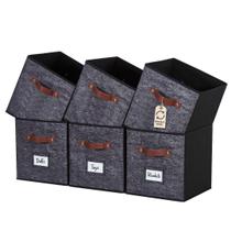 Caixas de armazenamento DECOMOMO Cube com etiquetas 26,5 x 26,5 x 28 cm 6 unidades