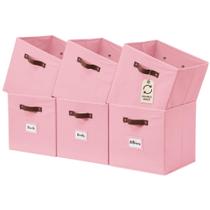 Caixas de armazenamento DECOMOMO Cube com etiquetas 26,5 x 26,5 x 28 cm rosa 6 unidades Caixas de armazenamento DECOMOMO Cube com etiquetas 26,5 x 26,5 x 28 cm rosa 6 unidades