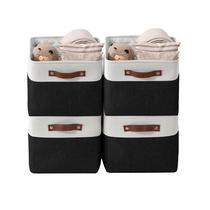 Caixas de armazenamento DECOMOMO Tecido preto/branco 25,5 L 38x28x24 cm, pacote com 4
