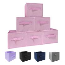 Caixas de armazenamento EBIGIC Pink, pacote com 6, 9,0x7,5x7,5 cm, dobráveis Caixas de armazenamento EBIGIC Pink, pacote com 6, 9,0x7,5x7,5 cm, dobráveis
