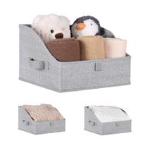 Caixas de armazenamento em tecido trapezoidal WUIKE 28L para roupas pretas