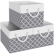 Caixas de armazenamento Fab Totes pacote com 3 Clover Grey 15x10x9,5 cm