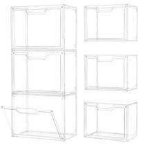 Caixas de armazenamento Freebat, pacote com 3 unidades transparentes, com tampas, acrílico, 14,2x8,7x10,6 cm Caixas de armazenamento Freebat, pacote com 3 unidades transparentes, com tampas, acrílico, 14,2x8,7x10,6 cm