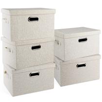 Caixas de armazenamento Graciadeco Medium 14,2 L 20,1 L 19,8 L 5 pacotes bege