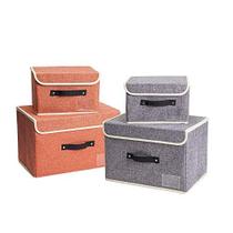 Caixas de armazenamento grandes com tampas Conjunto 4 Pacotes Dobráveis Cesta de Armazenamento de Brinquedos Infantis, Jane's Home Collapsible Lavable Cube Large & Small Storage Bins com Tampas para Ornamento, Organizadores de Armários e Armazenamento L