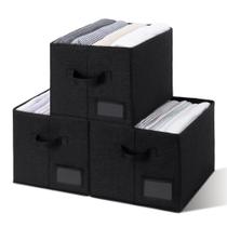 Caixas de armazenamento GRANNY SAYS Black Fabric, pacote com 3 unidades, tamanho Jumbo