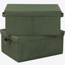 Caixas de armazenamento HOONEX Pacote de 2 com tampas 16,5 L x 30 L x 19 A cm Caixas de armazenamento HOONEX Pacote de 2 com tampas 16,5 L x 30 L x 19 A cm