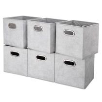 Caixas de armazenamento HSDT Cube 27 x 27 x 28 cm Cinza Branco Conjunto de 6