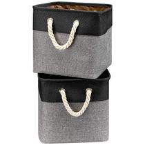 Caixas de armazenamento HSDT Cube 33x33x32cm, preto e cinza, conjunto de 2 Caixas de armazenamento HSDT Cube 33x33x32cm, preto e cinza, conjunto de 2