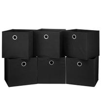Caixas de armazenamento HSDT Cube Black 28x28x28cm Conjunto dobrável de 6