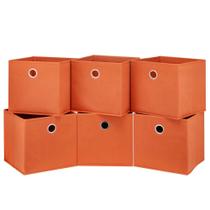 Caixas de armazenamento HSDT Orange Cube 28x28x28cm, conjunto dobrável de 6