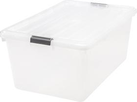 Caixas de armazenamento Iris USA 68L empilháveis com tampas, 1 pacote transparente Caixas de armazenamento Iris USA 68L empilháveis com tampas, 1 pacote transparente