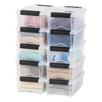 Caixas de armazenamento Iris USA 6L empilháveis com tampas, pacote com 10 unidades transparentes Caixas de armazenamento Iris USA 6L empilháveis com tampas, pacote com 10 unidades transparentes