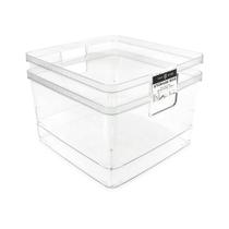 Caixas de armazenamento Isaac Jacobs Square Clear, pacote com 2 unidades (25x25x15cm)