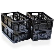 Caixas de armazenamento KINGSUSLAY, pacote com 4, dobráveis, 40x30x16cm, pretas Caixas de armazenamento KINGSUSLAY, pacote com 4, dobráveis, 40x30x16cm, pretas