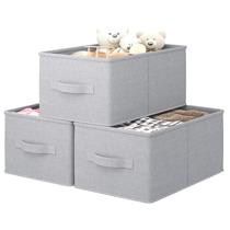 Caixas de armazenamento LayerSpace Fabric, pacote com 3 unidades, capacidade de 20 L, cinza claro Caixas de armazenamento LayerSpace Fabric, pacote com 3 unidades, capacidade de 20 L, cinza claro