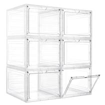 Caixas de armazenamento LXLXXL 19Qt com tampas, pacote com 6 caixas de plástico transparente