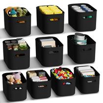 Caixas de armazenamento ORGIDOL Black Plastic, pacote com 10, 24,6x17x14,5 cm