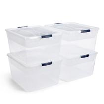 Caixas de Armazenamento Rubbermaid Cleverstore 74 Qt - Pacote com 4 Unidades Caixas de Armazenamento Rubbermaid Cleverstore 74 Qt - Pacote com 4 Unidades