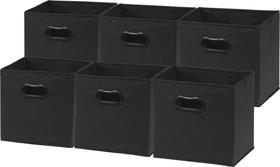 Caixas de armazenamento SIMPLE HOUSEWARE Dobrable Cube 28 cm pretas, pacote com 6