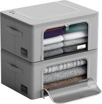 Caixas de armazenamento Sorbus empilháveis e dobráveis com estrutura de metal