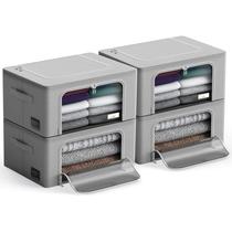 Caixas de armazenamento Sorbus empilháveis e dobráveis com estrutura de metal