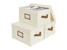 Caixas de armazenamento StorageWorks Large com tampas, pacote com 3 unidades, branco marfim