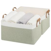 Caixas de armazenamento StorageWorks, prateleiras de tecido verde/branco, pacote com 2 unidades Caixas de armazenamento StorageWorks, prateleiras de tecido verde/branco, pacote com 2 unidades