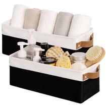 Caixas de armazenamento StorageWorks, tecido estreito, preto/branco, pacote com 2 unidades