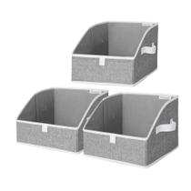 Caixas de armazenamento StorageWorks Trapezoid Organizer, pacote com 3 unidades, cinza