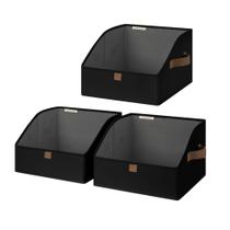 Caixas de armazenamento StorageWorks Trapezoid Organizer, pacote com 3 unidades pretas