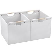 Caixas de armazenamento: tecido de linho grande HOONEX, pacote de 41 litros com 2 brancos Caixas de armazenamento: tecido de linho grande HOONEX, pacote de 41 litros com 2 brancos