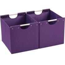 Caixas de armazenamento: tecido de linho grande HOONEX, pacote de 41 litros com 2 roxas Caixas de armazenamento: tecido de linho grande HOONEX, pacote de 41 litros com 2 roxas